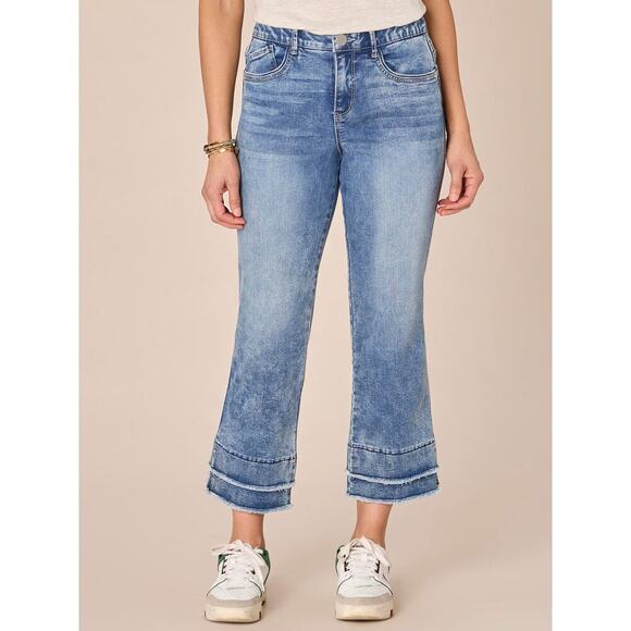 Democracy Ab"solution Mid-Rise Double Layer Kick Flare Jean sz 8 $90  WJ86 - Picture 1 of 10